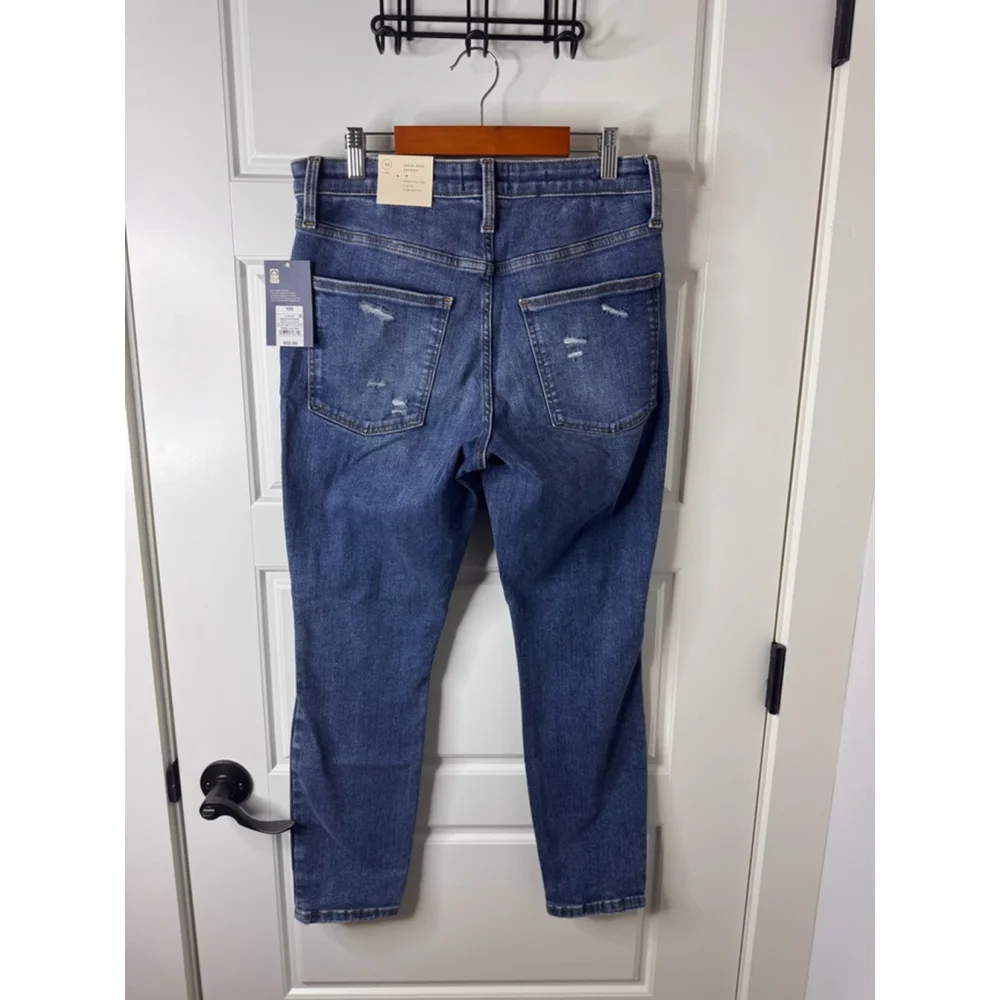Women's Universal Thread Jeans Size 10S Blue Distressed High-Rise Skinny - Picture 3 of 4